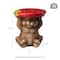 Glitzhome® 12.5" Bear Holding a Strawberry Decorative Garden Stool